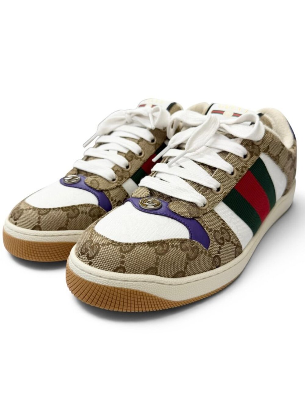 Gucci Screener GG Canvas Leather Low-Top Sneakers Beige 6